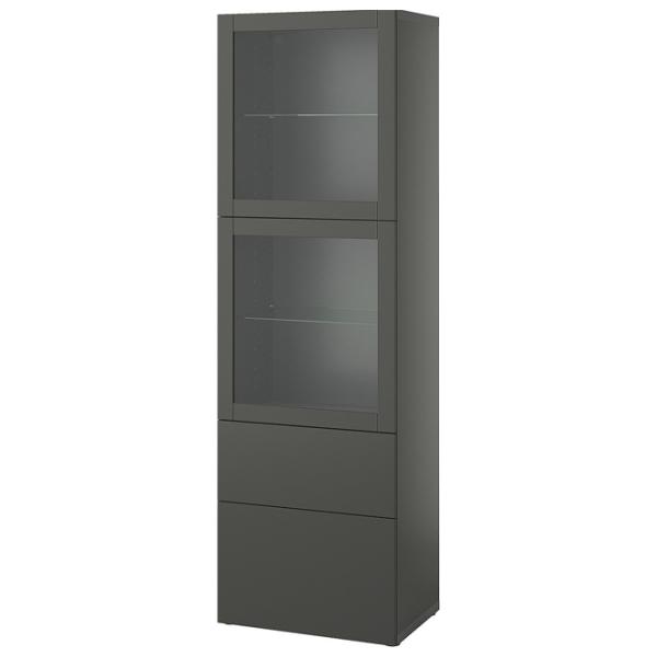 Dulap cu vitrină Ikea Besta PAL / Dark grey photo 1