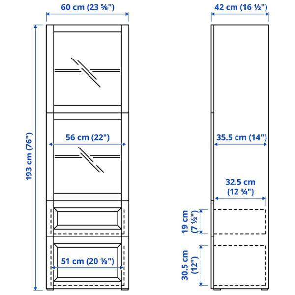 Dulap cu vitrină Ikea Besta PAL / Dark grey photo 6