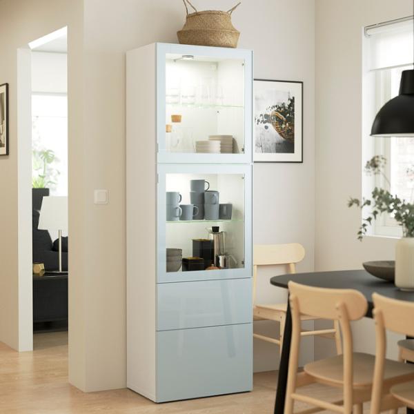 Dulap cu vitrină Ikea Besta Sticlă / Light Blue photo 2