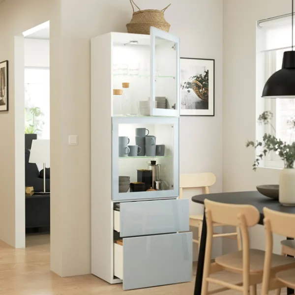 Dulap cu vitrină Ikea Besta Sticlă / Light Blue photo 3