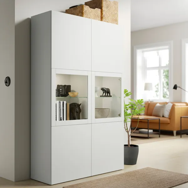 Dulap cu vitrină Ikea Besta/Lappviken/Sindvik Sticlă / White photo 3