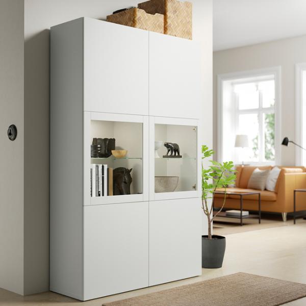Dulap cu vitrină Ikea Besta/Lappviken/Sindvik Sticlă / White photo 3