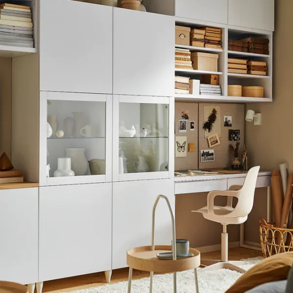 Dulap cu vitrină Ikea Besta/Lappviken/Sindvik Sticlă / White photo 4