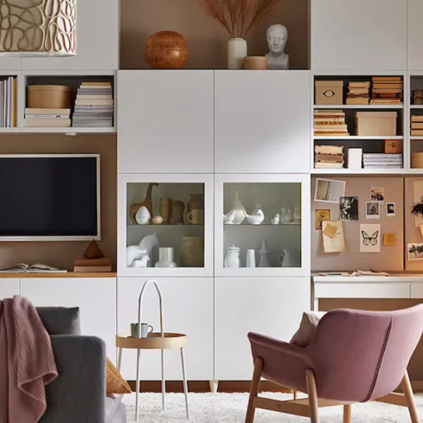 Dulap cu vitrină Ikea Besta/Lappviken/Sindvik Sticlă / White photo 5