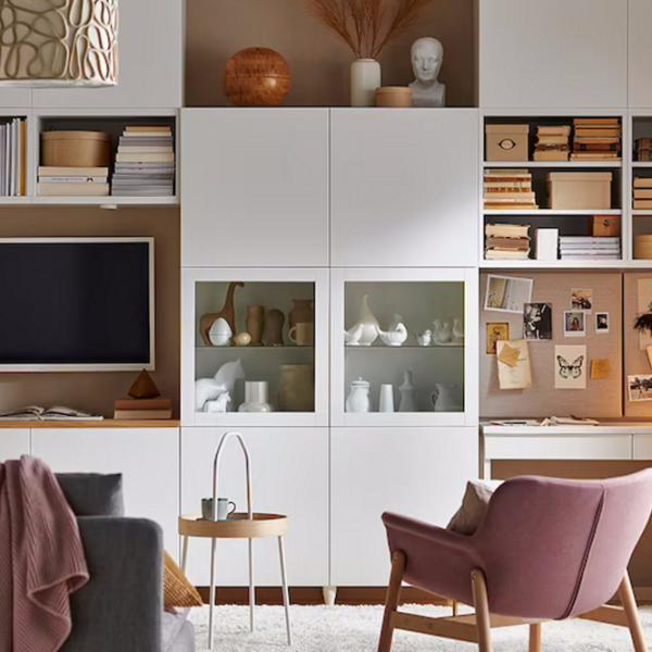 Dulap cu vitrină Ikea Besta/Lappviken/Sindvik Sticlă / White photo 5