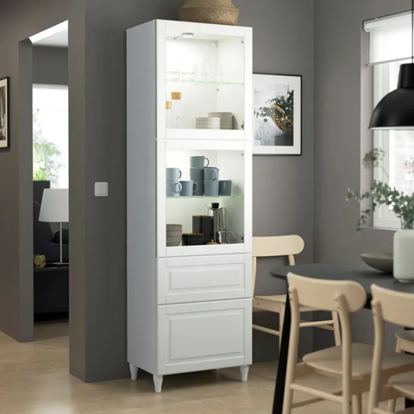 Dulap cu vitrină Ikea Besta/Smeviken/Ostvik/Kabbarp PAL / White photo 2