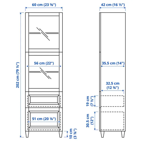 Dulap cu vitrină Ikea Besta/Smeviken/Ostvik/Kabbarp PAL / White photo 9