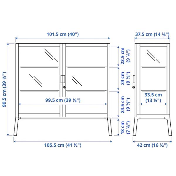 Витрина для гостиной Ikea Milsbo Металл / Anthracite photo 6 Витрина для гостиной Ikea Milsbo Металл / Anthracite photo 6