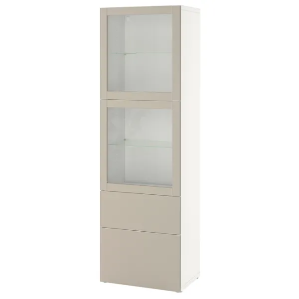 Dulap cu vitrină Ikea Besta Sticlă / Beige photo 1
