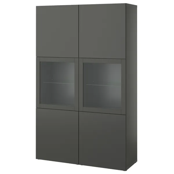 Dulap cu vitrină Ikea Besta Sticlă / Dark grey photo 1