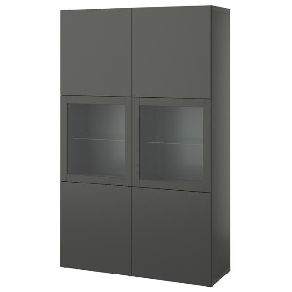 Dulap cu vitrină Ikea Besta Sticlă / Dark grey photo 1