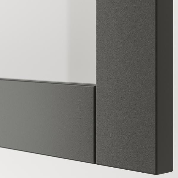 Dulap cu vitrină Ikea Besta Sticlă / Dark grey photo 4