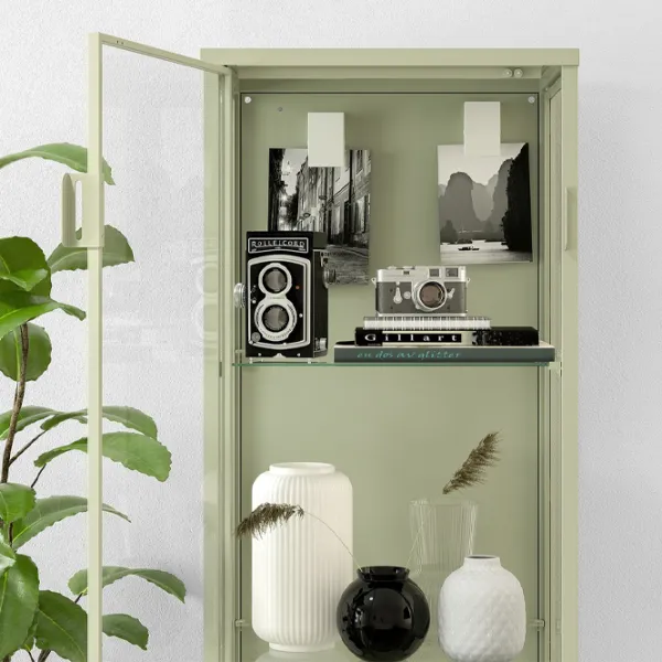 Dulap cu vitrină Ikea Rudsta  Metal / Light Green photo 3