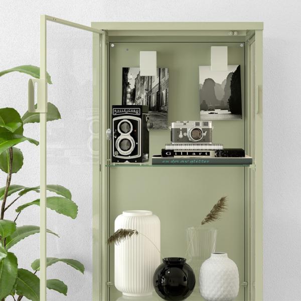 Dulap cu vitrină Ikea Rudsta  Metal / Light Green photo 3