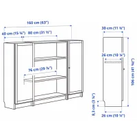 Comodă Ikea Billy/Oxberg 106 x 160 x 30 / MDF / Imitație Stejar Negru photo 7