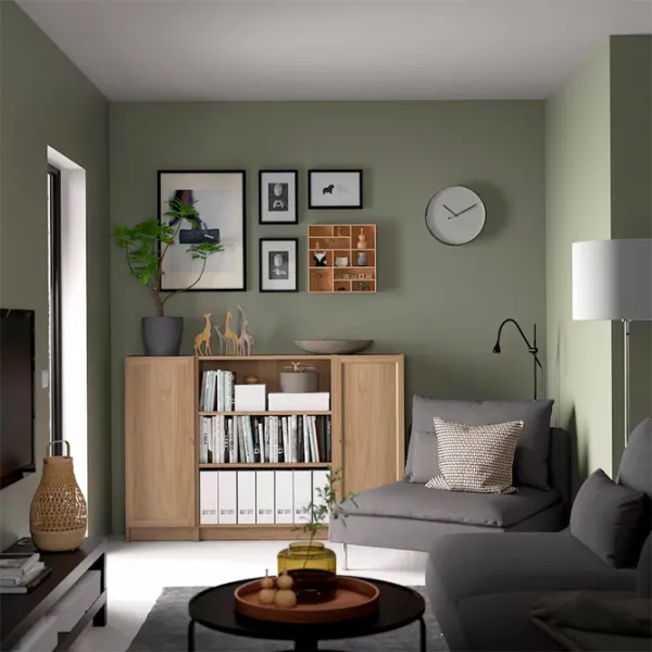 Comodă Ikea Billy/Oxberg 106 x 160 x 30 / MDF / Stejar photo 2