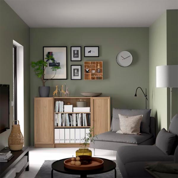 Comodă Ikea Billy/Oxberg 106 x 160 x 30 / MDF / Stejar photo 2