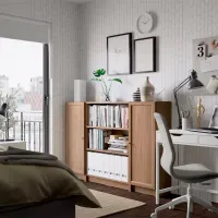 Comodă Ikea Billy/Oxberg 106 x 160 x 30 / MDF / Stejar photo 3