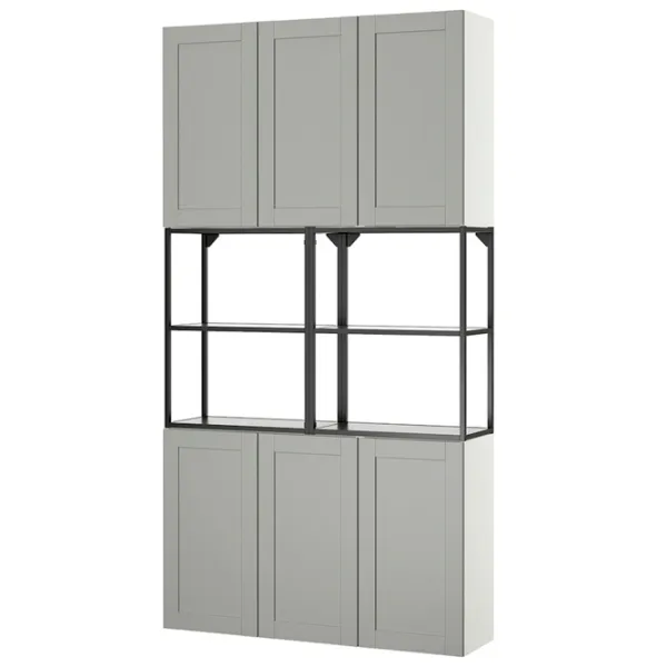 Dulap de bucătărie Ikea Enhet Gray / Sticlă photo 1 Dulap de bucătărie Ikea Enhet Gray / Sticlă photo 1