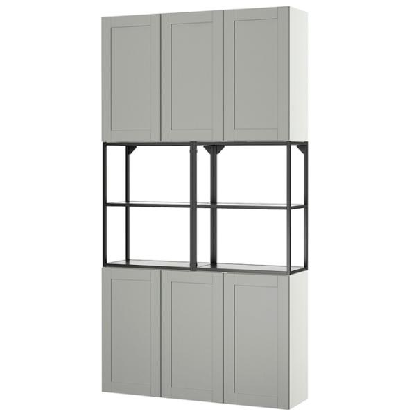 Dulap de bucătărie Ikea Enhet Gray / Sticlă photo 1 Dulap de bucătărie Ikea Enhet Gray / Sticlă photo 1