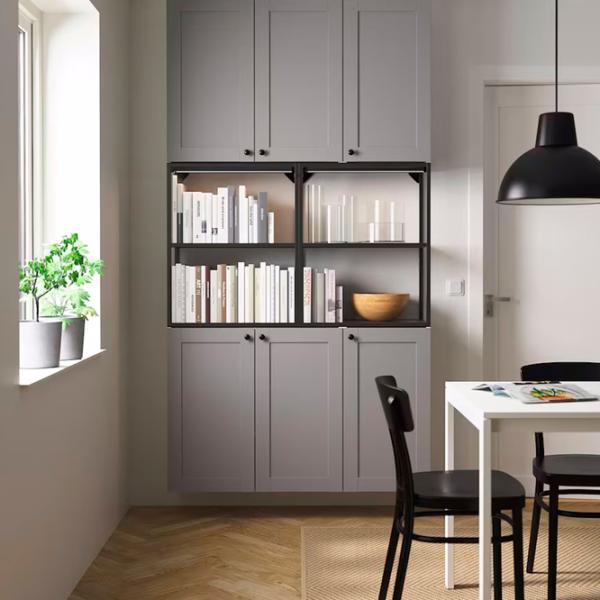 Dulap de bucătărie Ikea Enhet Gray / Sticlă photo 2 Dulap de bucătărie Ikea Enhet Gray / Sticlă photo 2