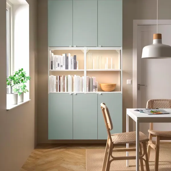 Kухонный шкаф Ikea Enhet Светло-зеленый / Стекло photo 2 Kухонный шкаф Ikea Enhet Светло-зеленый / Стекло photo 2