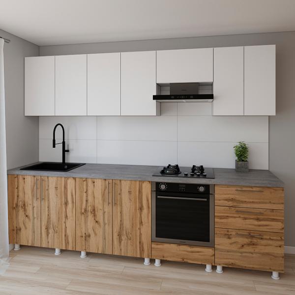Кухня Smartex K4 ДСП меламин / Дуб темный photo 2 Кухня Smartex K4 ДСП меламин / Дуб темный photo 2