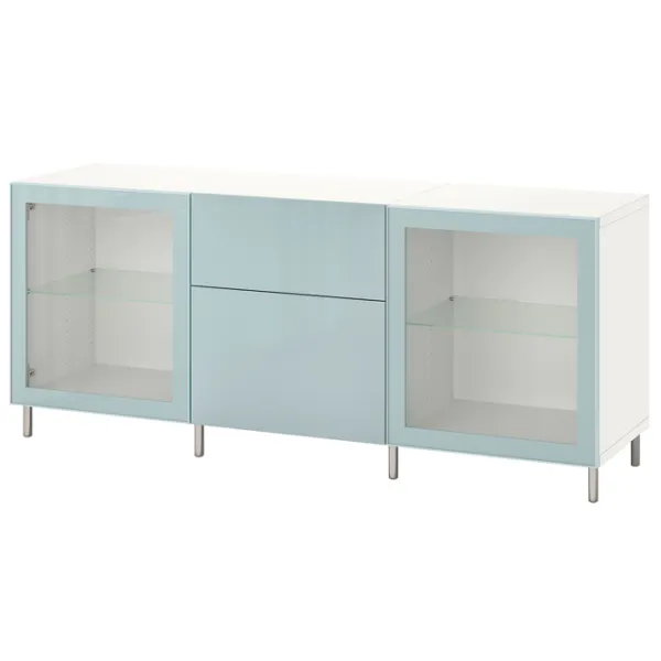 Kухонный шкаф Ikea Besta Light Blue / Стекло photo 1 Kухонный шкаф Ikea Besta Light Blue / Стекло photo 1