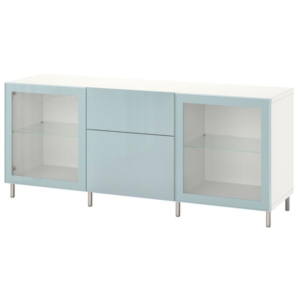 Kухонный шкаф Ikea Besta Light Blue / Стекло photo 1 Kухонный шкаф Ikea Besta Light Blue / Стекло photo 1