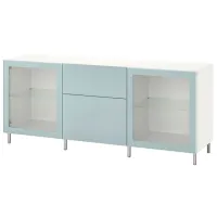 Kухонный шкаф Ikea Besta Light Blue / Стекло