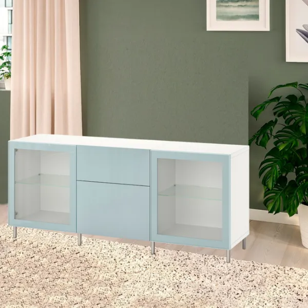 Kухонный шкаф Ikea Besta Light Blue / Стекло photo 2 Kухонный шкаф Ikea Besta Light Blue / Стекло photo 2