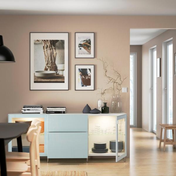Kухонный шкаф Ikea Besta Light Blue / Стекло photo 5 Kухонный шкаф Ikea Besta Light Blue / Стекло photo 5