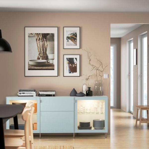Kухонный шкаф Ikea Besta Light Blue / Стекло photo 6 Kухонный шкаф Ikea Besta Light Blue / Стекло photo 6