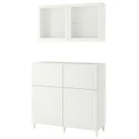 Kухонный шкаф Ikea Besta/Smeviken/Ostvik/Kabbarp White / Стекло