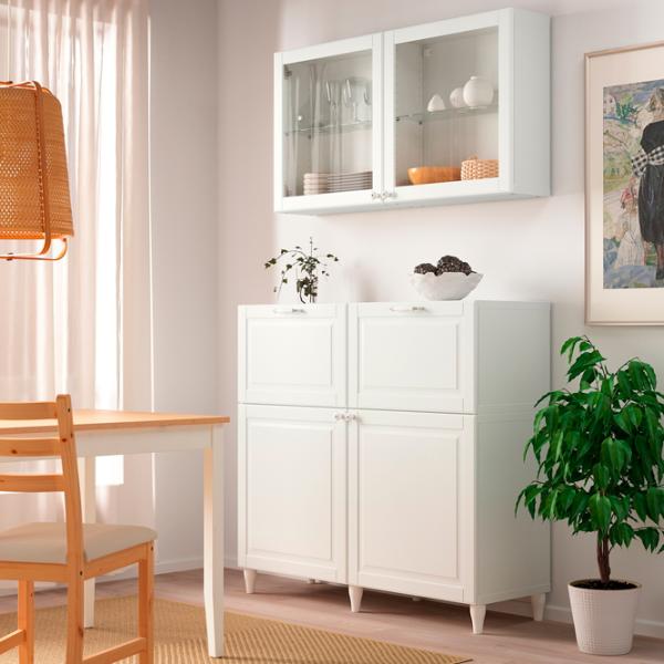 Dulap de bucătărie Ikea Besta/Smeviken/Ostvik/Kabbarp White / Sticlă photo 2 Dulap de bucătărie Ikea Besta/Smeviken/Ostvik/Kabbarp White / Sticlă photo 2