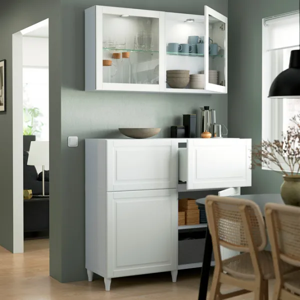 Dulap de bucătărie Ikea Besta/Smeviken/Ostvik/Kabbarp White / Sticlă photo 3 Dulap de bucătărie Ikea Besta/Smeviken/Ostvik/Kabbarp White / Sticlă photo 3
