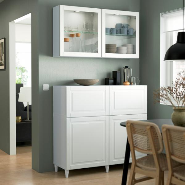 Dulap de bucătărie Ikea Besta/Smeviken/Ostvik/Kabbarp White / Sticlă photo 4 Dulap de bucătărie Ikea Besta/Smeviken/Ostvik/Kabbarp White / Sticlă photo 4