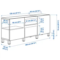 Kухонный шкаф Ikea Besta Light Blue / Стекло photo 6