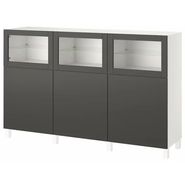 Dulap de bucătărie Ikea Besta/Lappviken/Sindvik Gray / Sticlă photo 1 Dulap de bucătărie Ikea Besta/Lappviken/Sindvik Gray / Sticlă photo 1