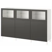 Kухонный шкаф Ikea Besta/Lappviken/Sindvik Серый / Стекло