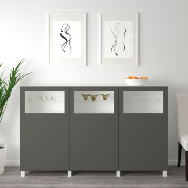 Dulap de bucătărie Ikea Besta/Lappviken/Sindvik Gray / Sticlă photo 3 Dulap de bucătărie Ikea Besta/Lappviken/Sindvik Gray / Sticlă photo 3