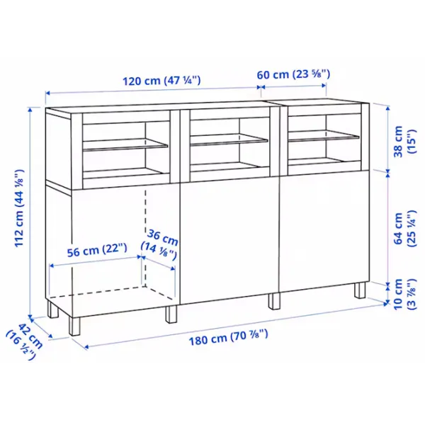 Dulap de bucătărie Ikea Besta/Lappviken/Sindvik Gray / Sticlă photo 6 Dulap de bucătărie Ikea Besta/Lappviken/Sindvik Gray / Sticlă photo 6