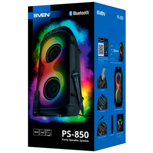 Boxă pentru Party Sven PS-850 100 W / Black photo 15
