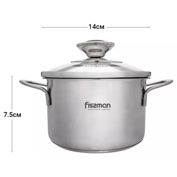 Кастрюля Fissman Bambino 1.1л Нержавеющая сталь / Нержавеющая сталь photo 4