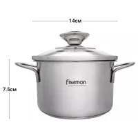 Кастрюля Fissman Bambino 1.1л Нержавеющая сталь / Нержавеющая сталь photo 4