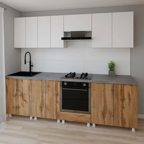 Кухня Smartex K3 ДСП меламин / Дуб темный photo 2 Кухня Smartex K3 ДСП меламин / Дуб темный photo 2
