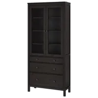 Витрина для гостиной Ikea Hemnes 3 ДСП / Черный Коричневый