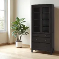 Dulap cu vitrină Ikea Hemnes 3 PAL / Black Brown photo 4
