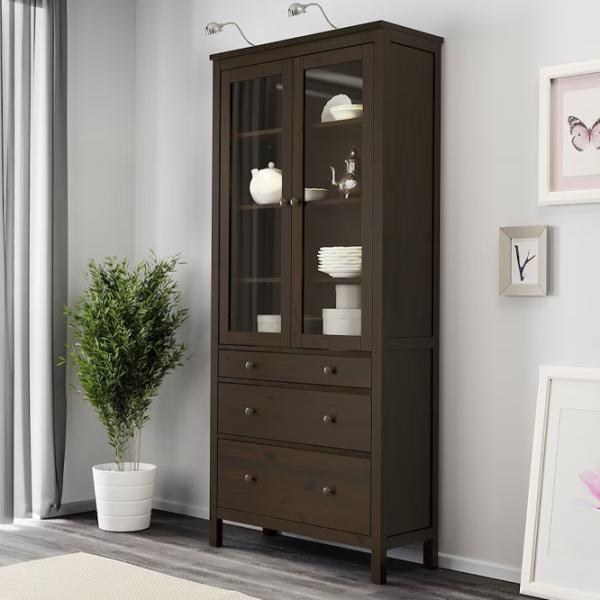 Dulap cu vitrină Ikea Hemnes 3 PAL / Black Brown photo 5 Dulap cu vitrină Ikea Hemnes 3 PAL / Black Brown photo 5