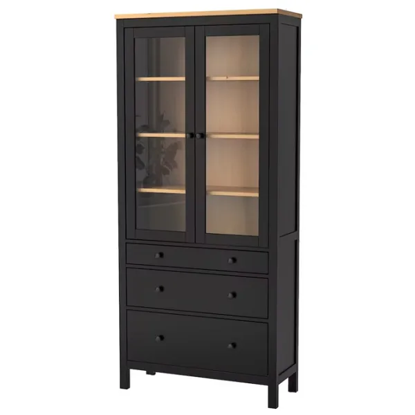 Dulap cu vitrină Ikea Hemnes 3 PAL / Light Brown photo 1